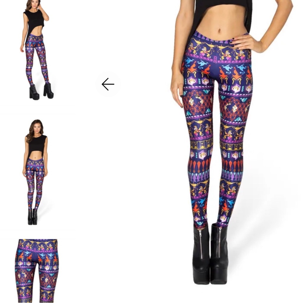Blackmilk Aladdin a whole new world leggings size medium made in Australia